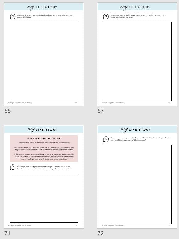 My Life Story Journal - A self discovery workbook - Fillable pdf