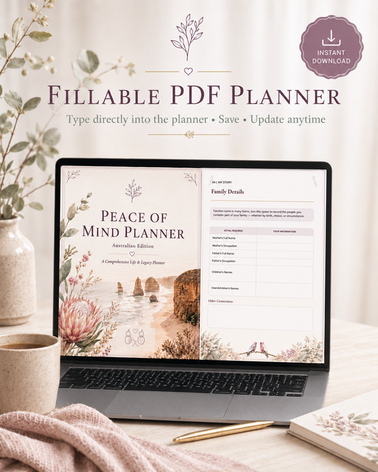 Australian Peace of Mind Planner – Botanical Luxe Edition