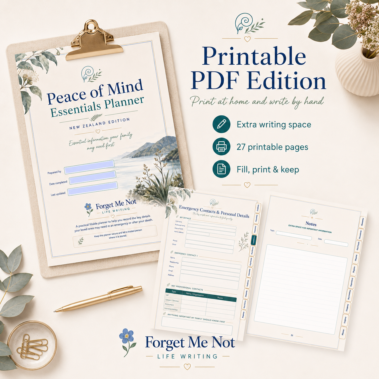 Peace of Mind Essentials Planner – New Zealand Edition