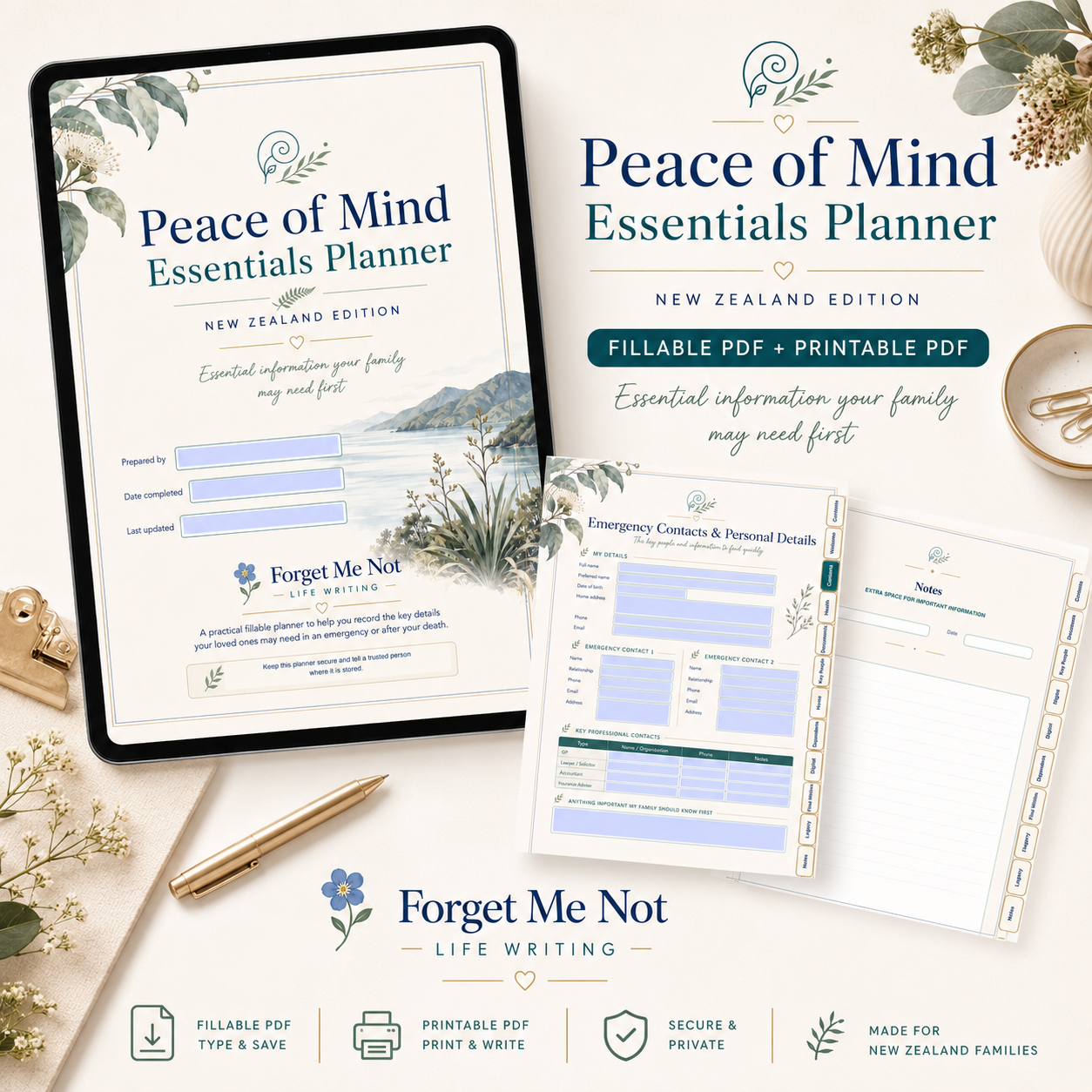 Peace of Mind Essentials Planner – New Zealand Edition
