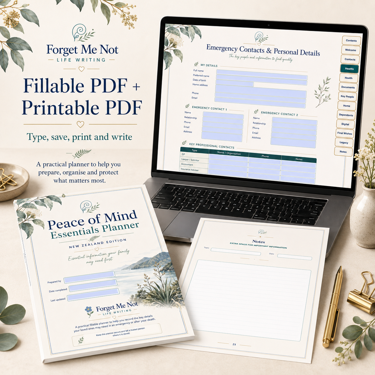 Peace of Mind Essentials Planner – New Zealand Edition