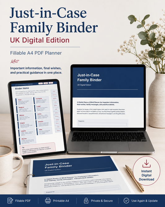 Just-in-Case Family Binder: UK Digital Edition