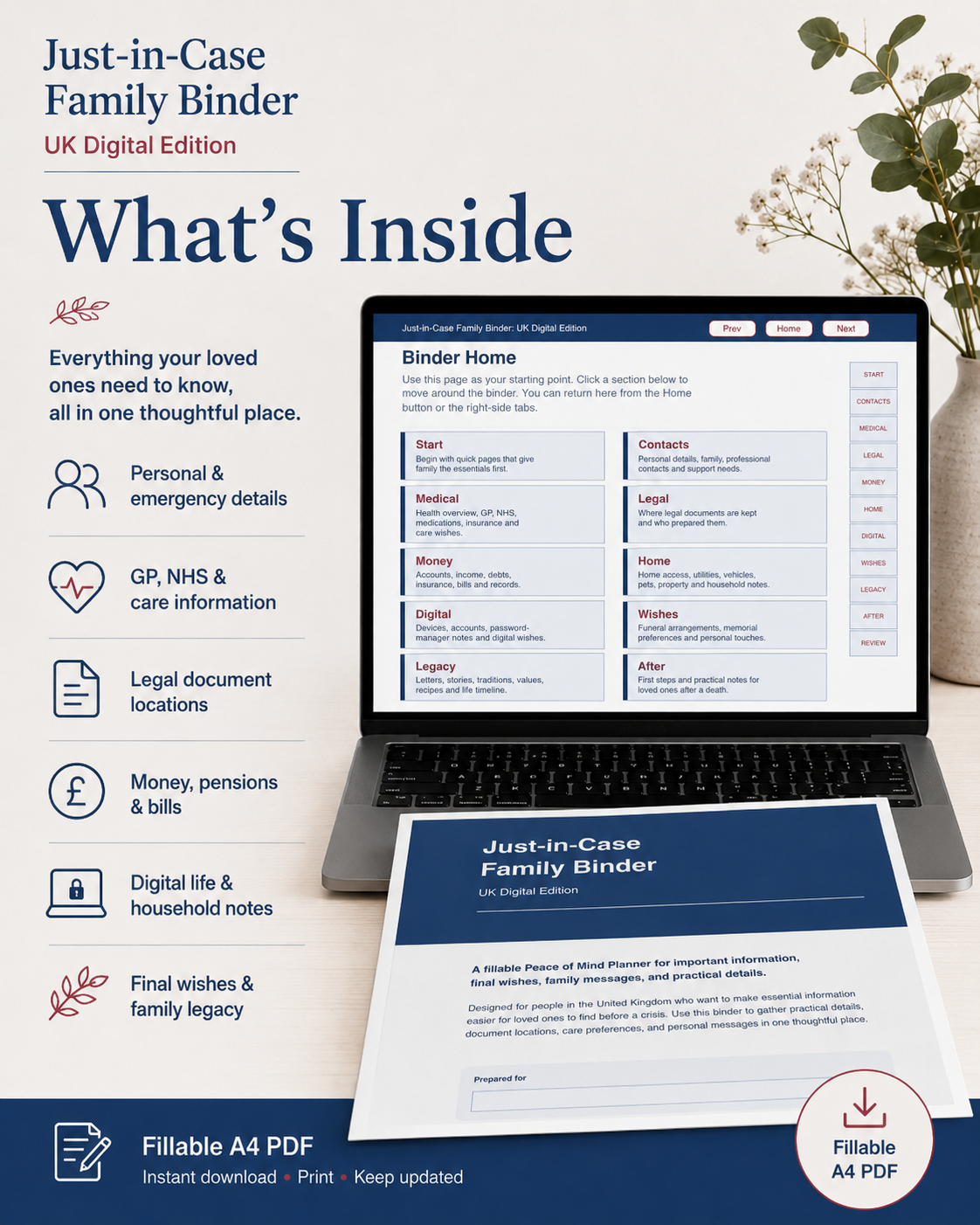 Just-in-Case Family Binder: UK Digital Edition