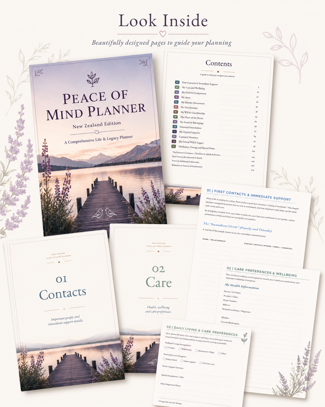 New Zealand Peace of Mind Planner – Fillable PDF End of Life & Life Admin Planner