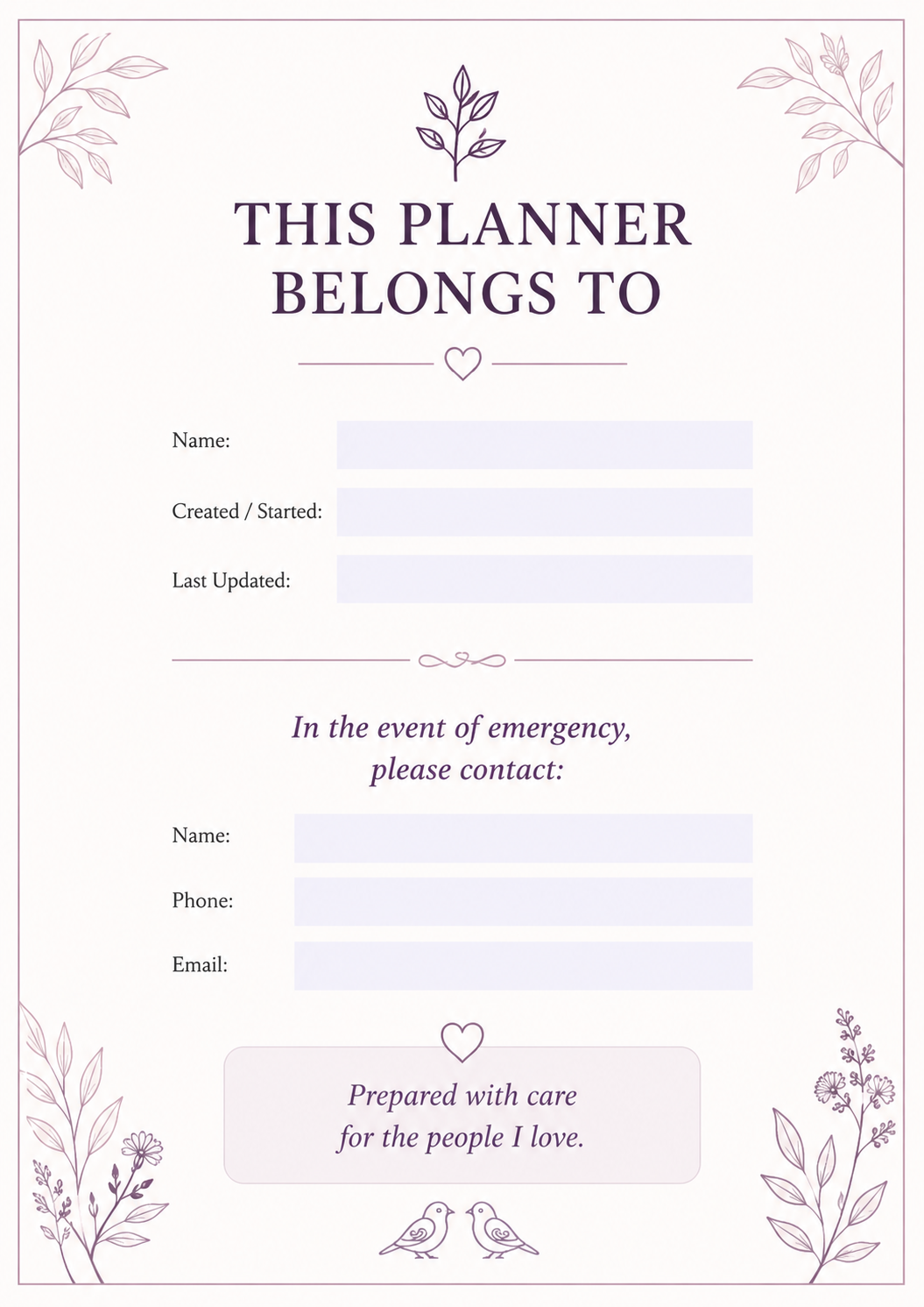 Peace of Mind Planner – New Zealand Edition (Printable PDF)