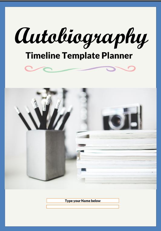 Free Offer - Autobiography Memoir Timeline Template for personal Narrative - Digital and Print