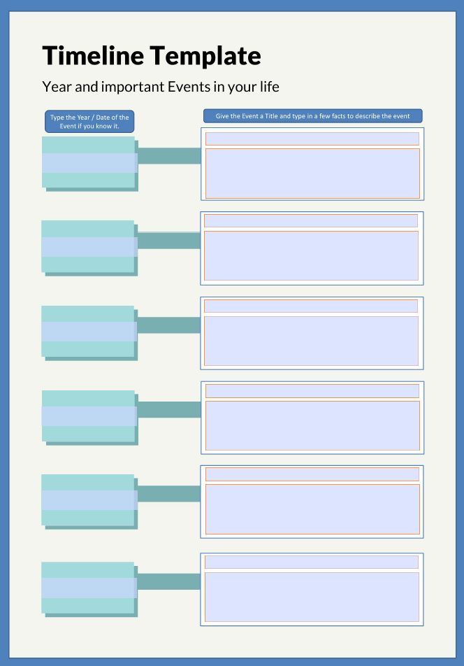 Free Offer - Autobiography Memoir Timeline Template for personal Narrative - Digital and Print