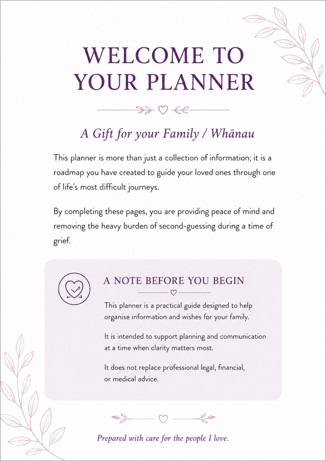 Peace of Mind Planner – New Zealand Edition (Printable PDF)