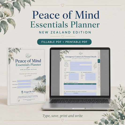 Peace of Mind Essentials Planner – New Zealand Edition