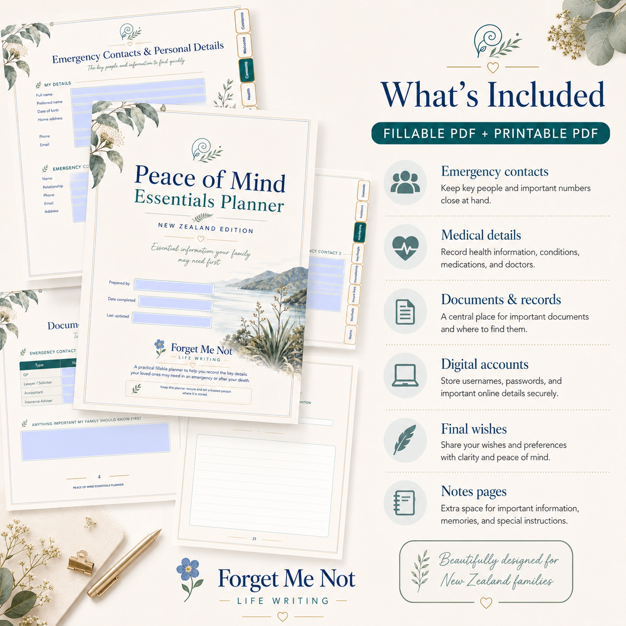 Peace of Mind Essentials Planner – New Zealand Edition